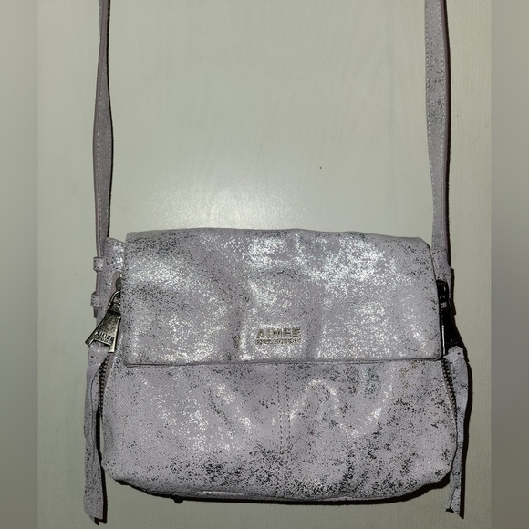 Aimee Kestenberg Handbags - Aimee Kestenberg iridescent metallic light purple silver Bali crossbody …